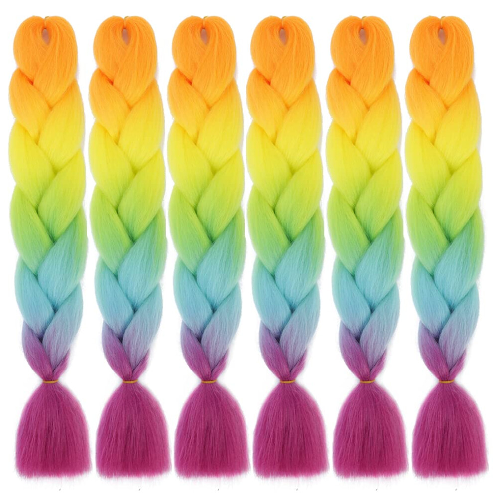 Unisex Jumbo Braiding Hair Extensions 24 Inch Heatfriendly Ombre Synthetic For Twist And Crochet Braids