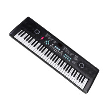 61 Key Electronic Keyboard Digital Piano for Beginners with Microphone Dual Speakers Rhythm and Recording Mode Black