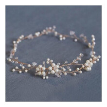 Wedding Crown with Pearls and Crystals, Gold Bridal Headband for Bride and Bridesmaids