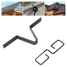 Rain Chain Gutter Clip and Adapter, V Shaped Black Zinc Plated Hook for Universal Gutter Installation