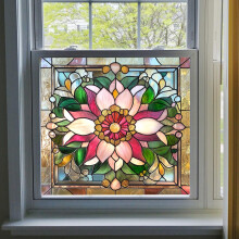 Stained Glass Window Film Rainbow Privacy Cling Static AntiUV Heat Control 19.68x19.68in