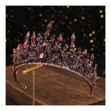 Bridal Crown with Regal Baroque Design, Vintage Gold Crystal Wedding Tiara for Bride and Women