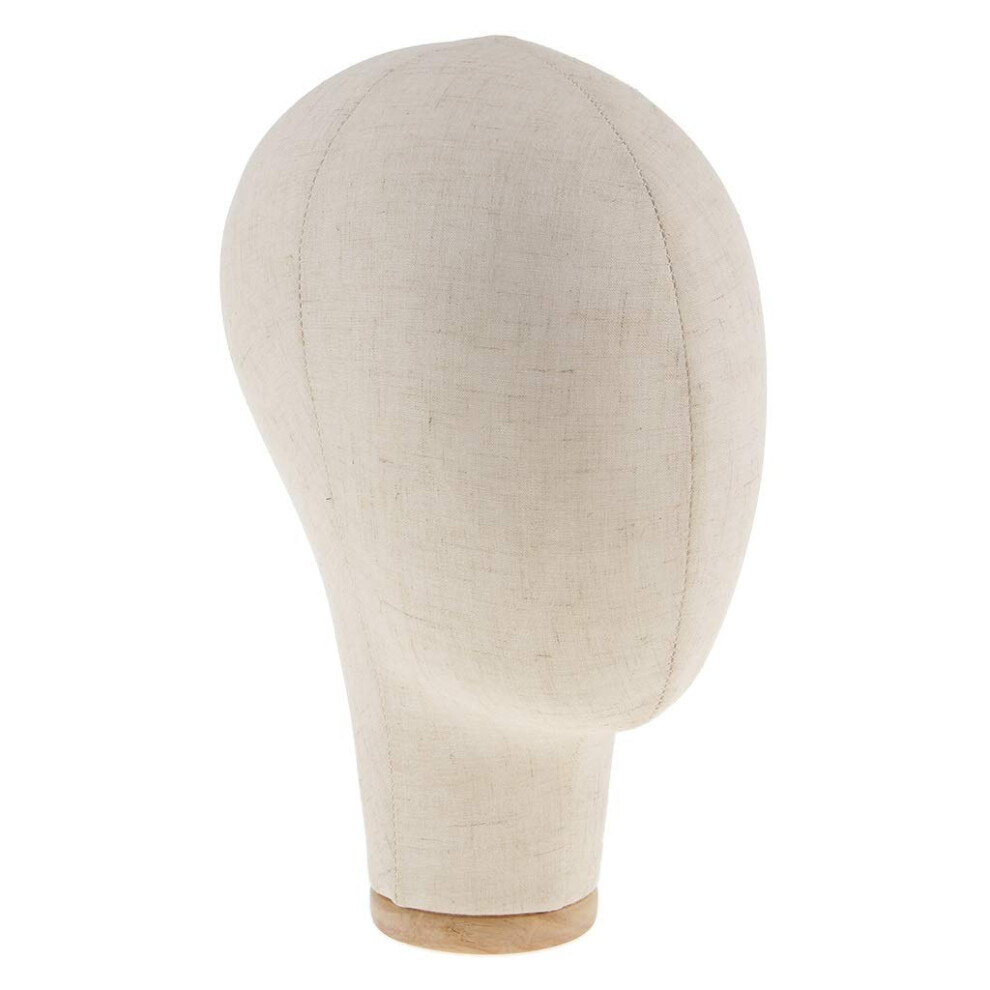 Canvas Wig Head Canvas Block Mannequin Head for Wig Making Styling and Display with Mounting Holes Beige