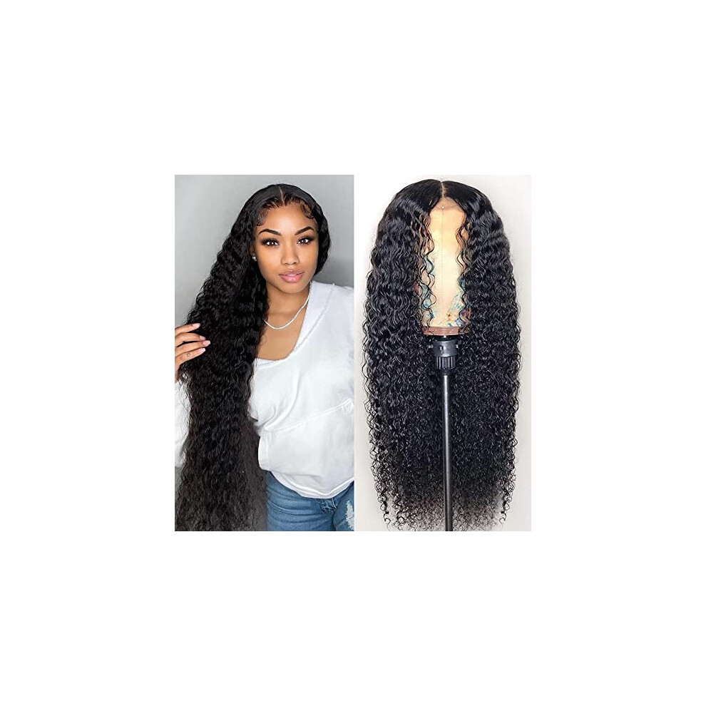Unisex Kinky Curly Lace Front Wig Human Hair 13X4 Pre Plucked With Baby Hair 150% Density 22Inch