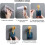 360 Adjustable Shower Head Holder Wall Mounted Bracket with Hook No Drill Easy Installation BlueYellow 4
