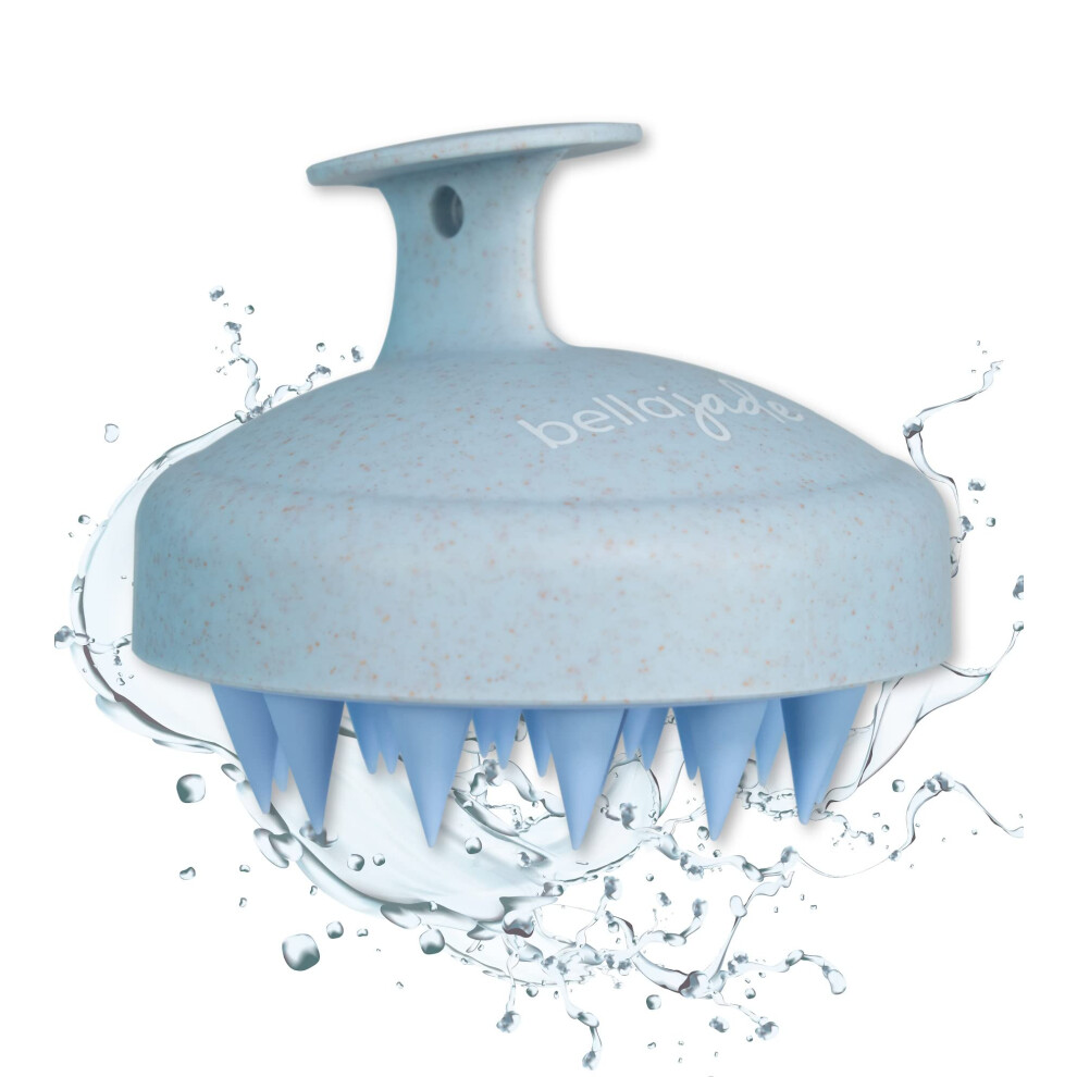 Blue Silicone Scalp Massager Shampoo Brush For Hair Growth, Dandruff Relief And Dry Scalp