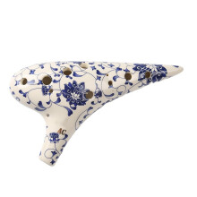 Hand Painted 12 Hole Porcelain Ocarina AC Tuned with Clear Resonant Tone for Beginners