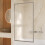 Living And Home 800x1400mm Frosted Waves Glass Fixed Framed Over Bath Shower Screen 2