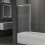Living And Home 800x1400mm Frosted Waves Glass Fixed Framed Over Bath Shower Screen 3