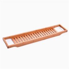 Bamboo Bathtub Tray Caddy with NonSlip Handles for Books, Tablet, Wine Glass, Fits Most Tubs 27.5in