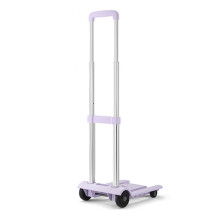 Folding Hand Truck with Wheels, Lightweight Luggage Cart, Adjustable Handle for Travel and Office (Purple)