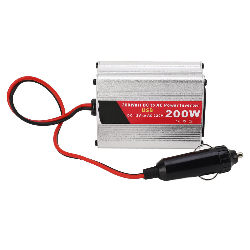 Car Charger Voltage Transformer Portable Power Inverter 200W With Dual Usb Adapter And Ac Outlet Pure Sine Wave Energy Conversion Advanced Cooling 9773935281653