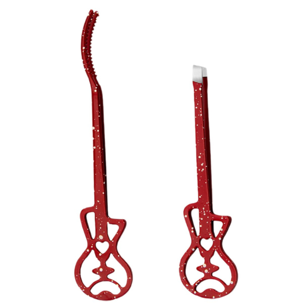 2pcs Eyelash Extension Tweezers Set Stainless Steel Precision Slanted Tip for Lash and Brow