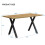 Oak & Black Rectangular Dining Table, Crossed Legs 2
