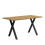 Oak & Black Rectangular Dining Table, Crossed Legs 9