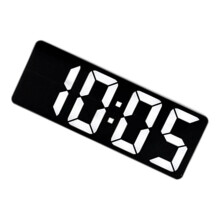 LED Digital Clock with Temperature Display Large LED Mirror Screen Modern Quiet Design for Bedroom Office