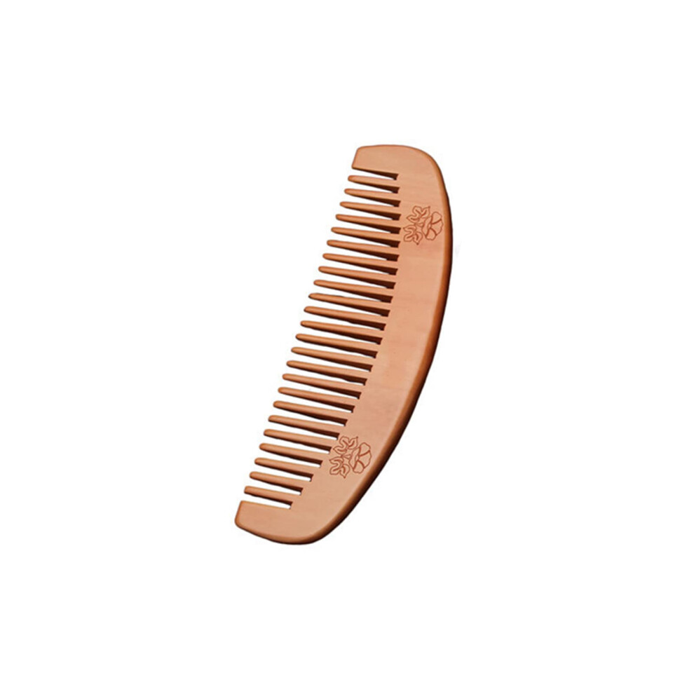 Unisex Peach Wooden Hair Comb Antistatic Wood Wide Tooth For Gentle Detangling And Splitend Prevention