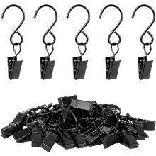 Stainless Steel Curtain Clips with HeavyDuty Grip, RustResistant S Hooks for Indoor and Outdoor Use