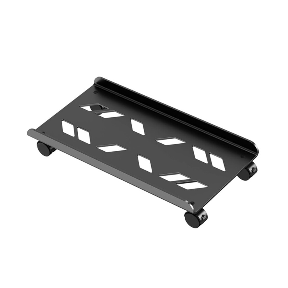 Computer Tower Stand Cpu Holder With Lockable Swivel Wheels Adjustable Desktop Pc Case Cart Black 9365369385665