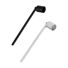 2pcs Long Handle Candle Snuffer Set with Protective Caps, Black and Silver Metal Candle Extinguishers for Elegant Home Decor