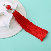 10pcs Red 5 Inch Beaded Tassel Charms, Handmade Craft Tassels with Metal Buckle for Jewelry and Keychains