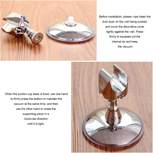 Adjustable Wall Mounted Shower Head Holder with Vacuum Suction for Secure Tool Bathroom Install 2