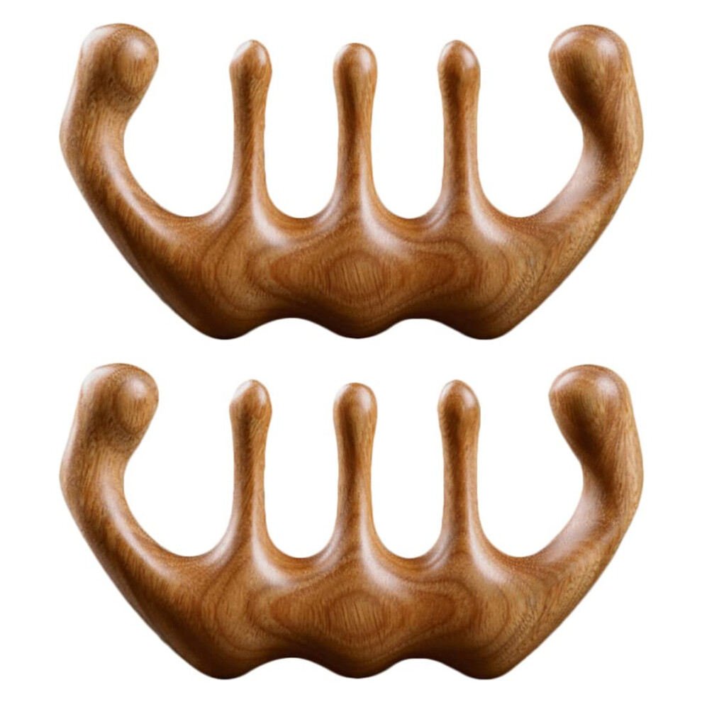 Wooden Scalp Comb Set Wide Tooth Sandalwood Hair Comb for Comfortable Scalp Massage and Hair Care