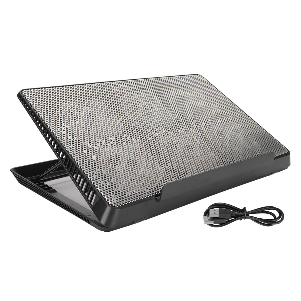 Ultra Quiet Fans Laptop Cooler, Slim Portable Design, Ergonomic Stand With Adjustable Height, 6 Cooling Fans, Metal Mesh Surface, Dual Usb Ports, For 9773935217072
