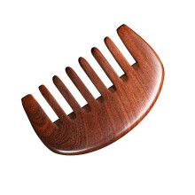Wooden Wide Tooth Comb for Gentle Detangling and Relaxing Scalp Massage, Natural Sandalwood