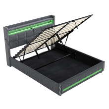 5ft King Upholstered Bed with Hydraulic Storage