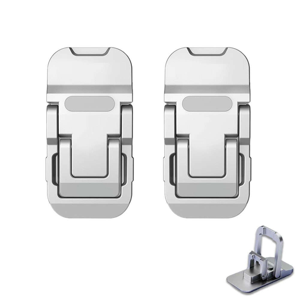 2Pcs Alloy Foldable Keyboard Riser With Dual Tilt Adjustment, NonâSlip Laptop Stand For Desk (Silver) Silver 9365369387096