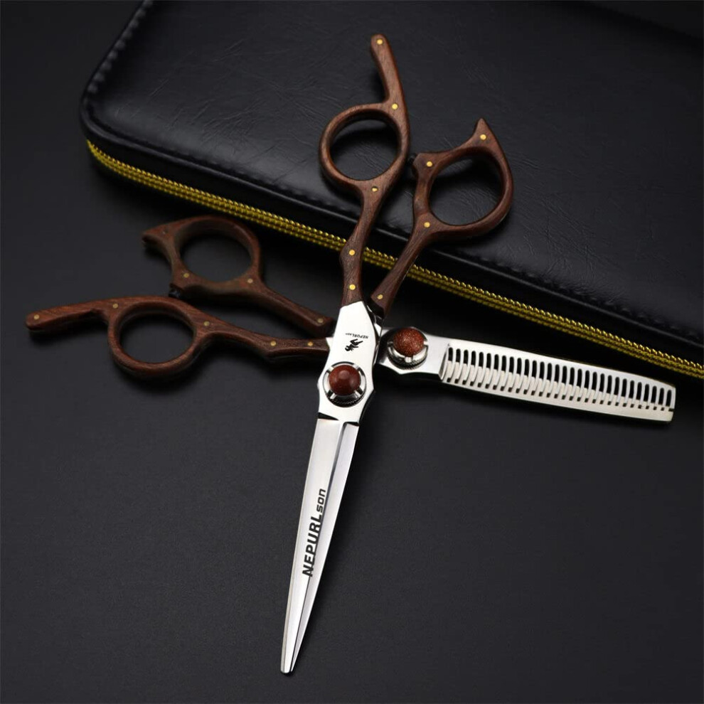 Hair Cutting Scissors Set VG10 Stainless Steel with Thinning Shears Ergonomic Grip for Salon and Home