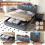 5ft King Upholstered Bed with Hydraulic Storage 9