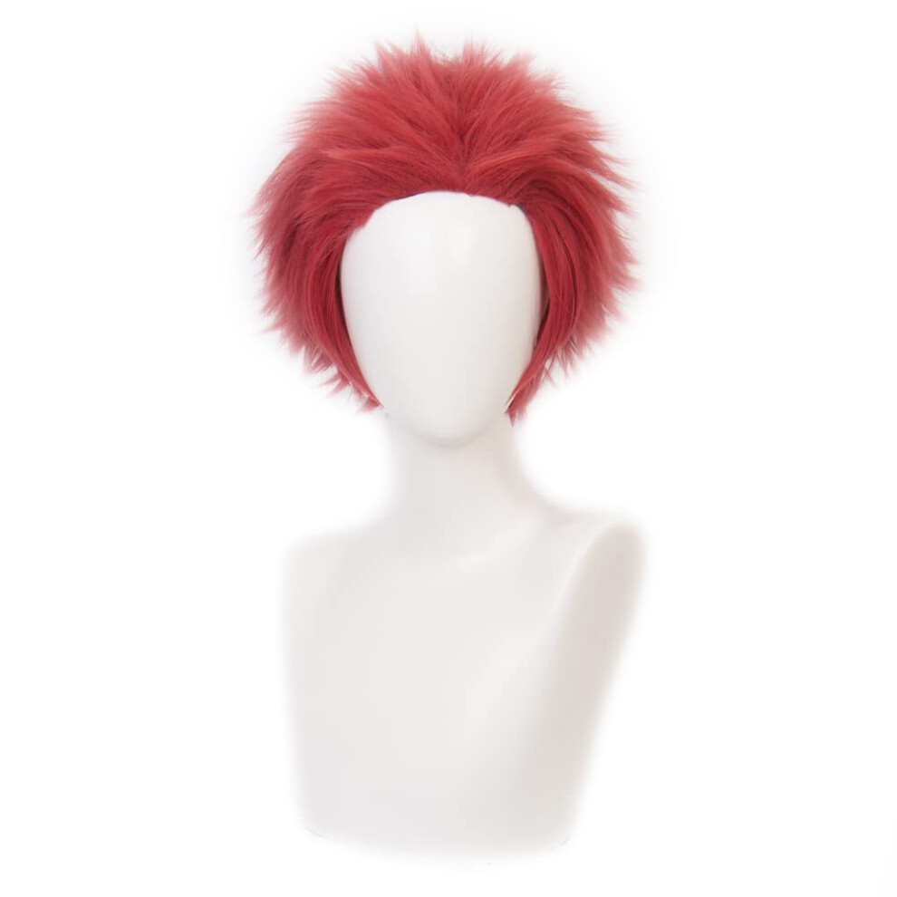 Unisex Cosplay Wig For Akaza With Wig Cap, Hairstyle For Demon Slayer Akaza Anime Costume