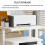 White Printer Stand with Storage Shelves, Under Desk Rolling Table with Wheels, Adjustable, Compact 58cm 5