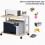 White Printer Stand with Storage Shelves, Under Desk Rolling Table with Wheels, Adjustable, Compact 58cm 4
