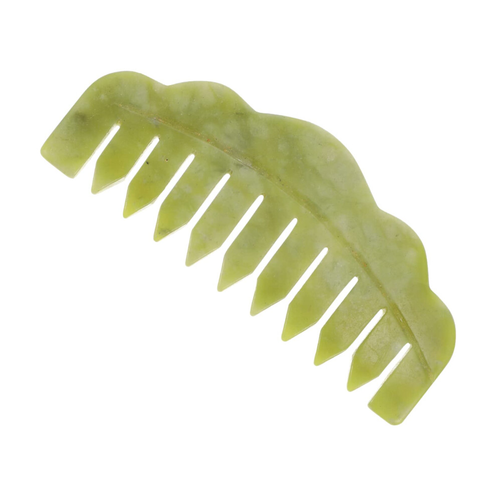 Unisex Jade Hair Comb For Gentle Scalp Massage And Smooth Glide Detangling To Reduce Hair Breakage