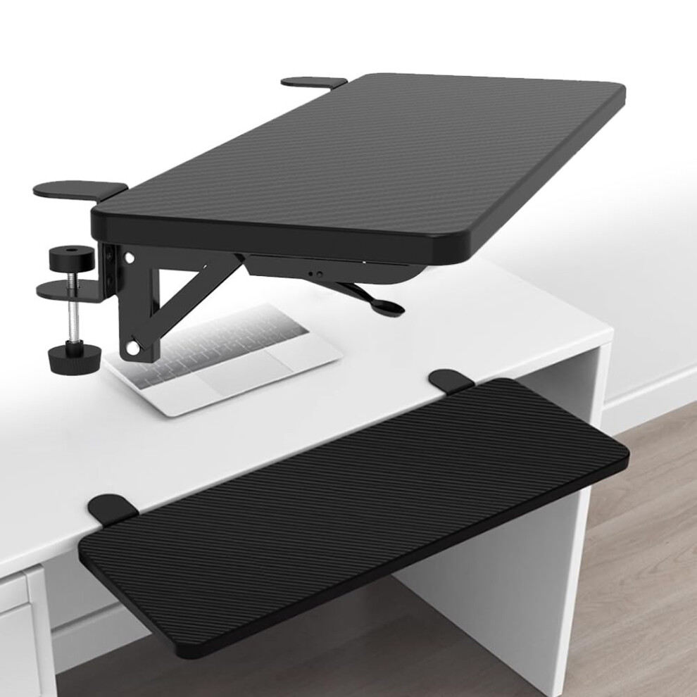 Ergonomic Keyboard Tray Desk Extender, Clampon Foldable Platform With Wrist Support, 259In Metal Arm Rest Shelf For Home Office 9365369387645