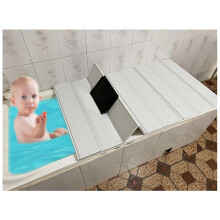 Bathtub Tray PVC Folding Cover DustProof HeatResistant Lid for Standard Home Bathtubs 70x60x1.2cm White