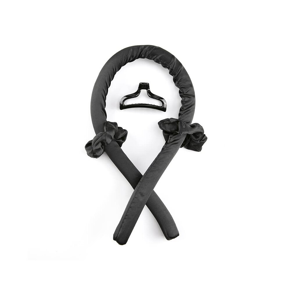 Black Heatless Curling Rod For Overnight Curls With Headband, Foam, Bobby Pins And Hair Bands
