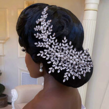 Crystal Wedding Hair Comb Bridal Hair Accessories Pearl and Rhinestone Bridal Side Combs for Women and (Silver)