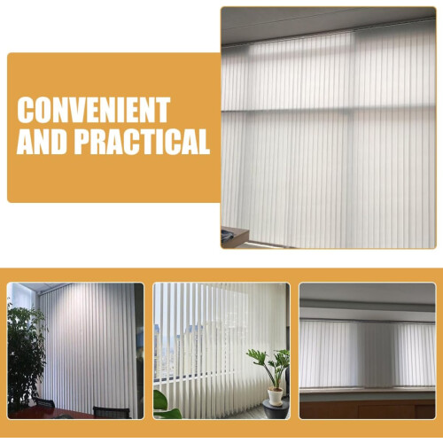 White Vertical Blind Replacement Slats for Windows and Doors, Adjustable Length, Easy Installation 1