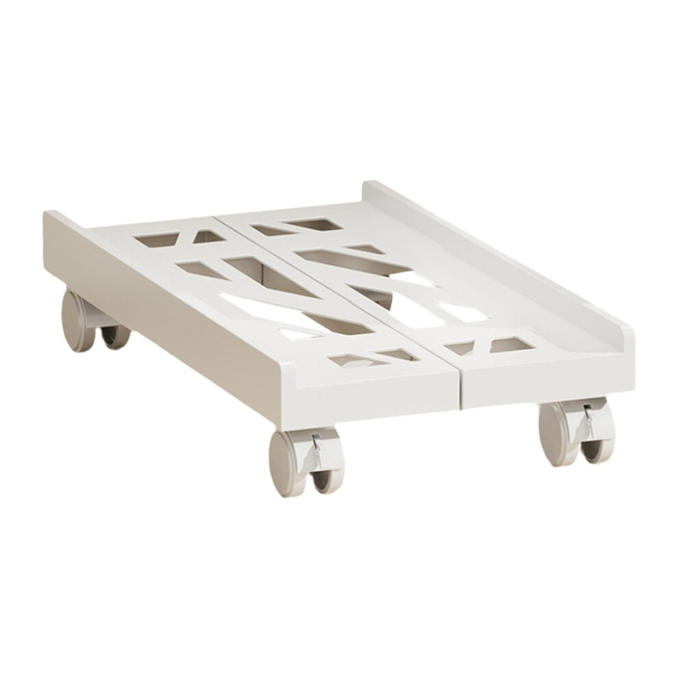 Adjustable Mobile Cpu Stand With Ventilated Base And Lockable Rolling Wheels, White 9365369388109