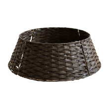 Handmade Rattan Christmas Tree Collar Skirt Alternative, Foldable Wicker Base Cover, Brown L
