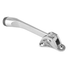 Heavy Duty Zinc Alloy Kickdown Door Stopper with Non‑Slip Rubber Foot and Mounting Screws