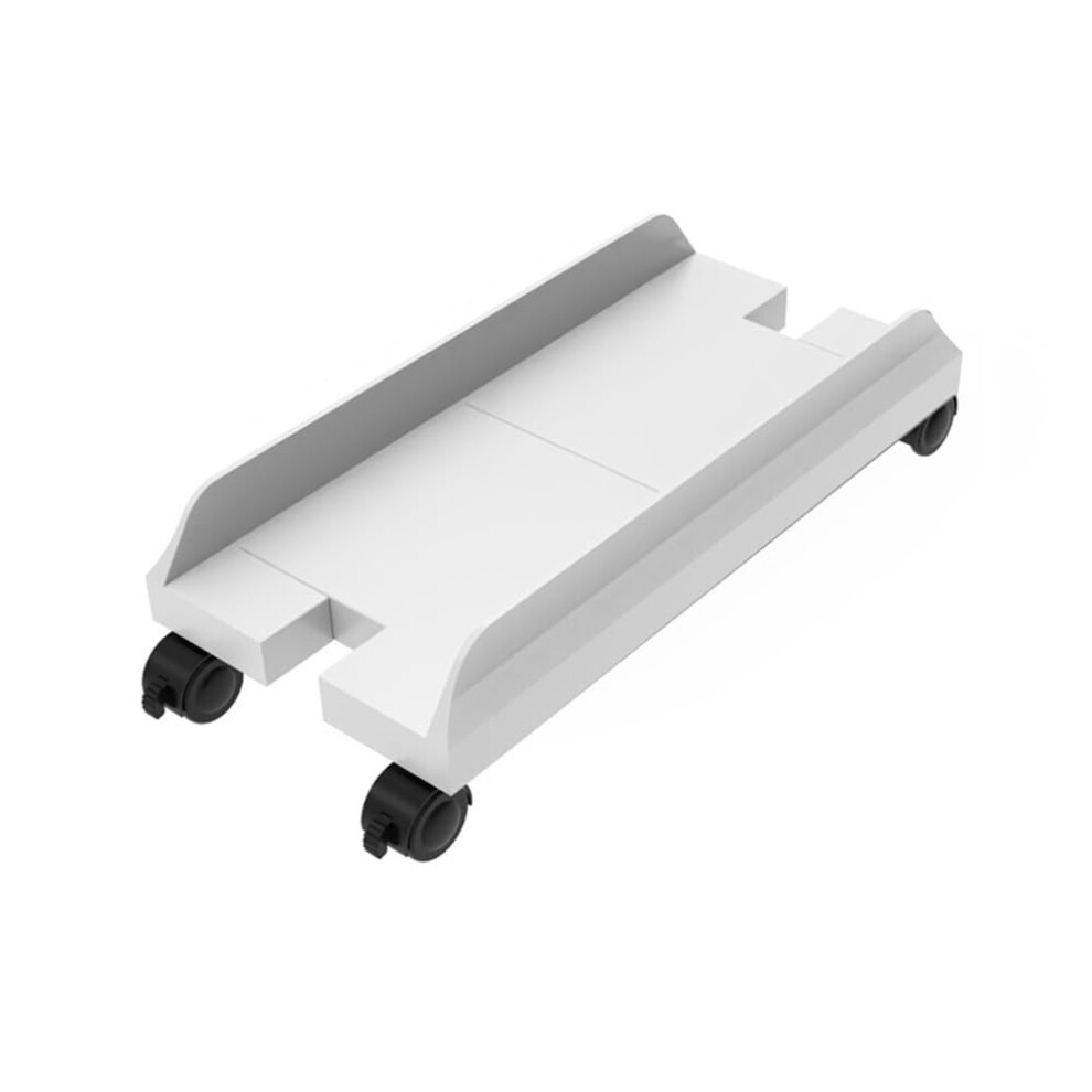 Adjustable Cpu Tower Stand With Lockable Wheels, Rolling Pc Holder For Desktop Computer White 9365369388505