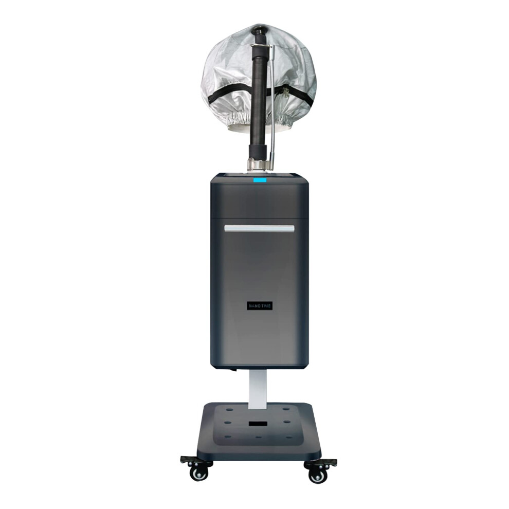 Black Nano Hair Steamer With Negative Ions For Deep Hydration And Hot Cold Mist Hair Treatment
