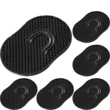 6PCS Pocket Palm Comb Set with Ergonomic Palm Grip for Beard, Scalp Massage and Pet Grooming Black