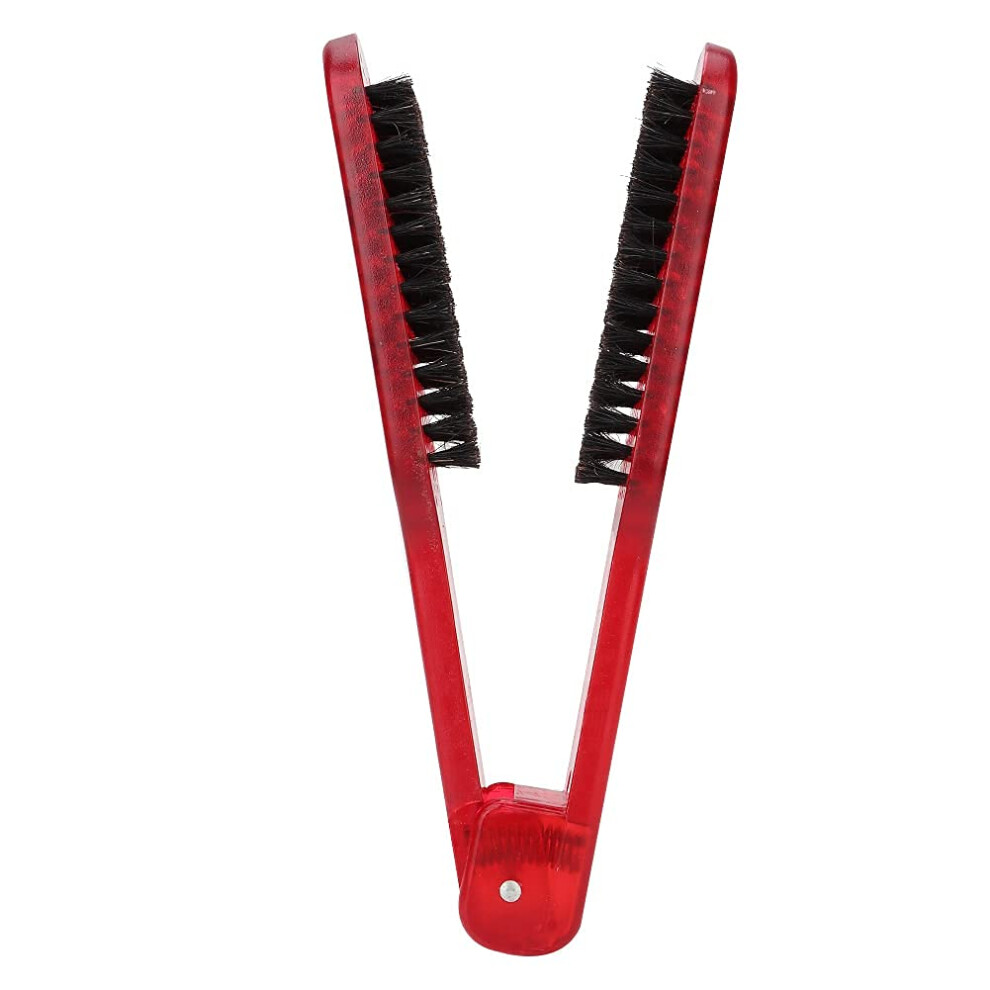 Red Vshaped Hair Straightening Brush Dualsided Antistatic Comb For Fast Drying And Styling