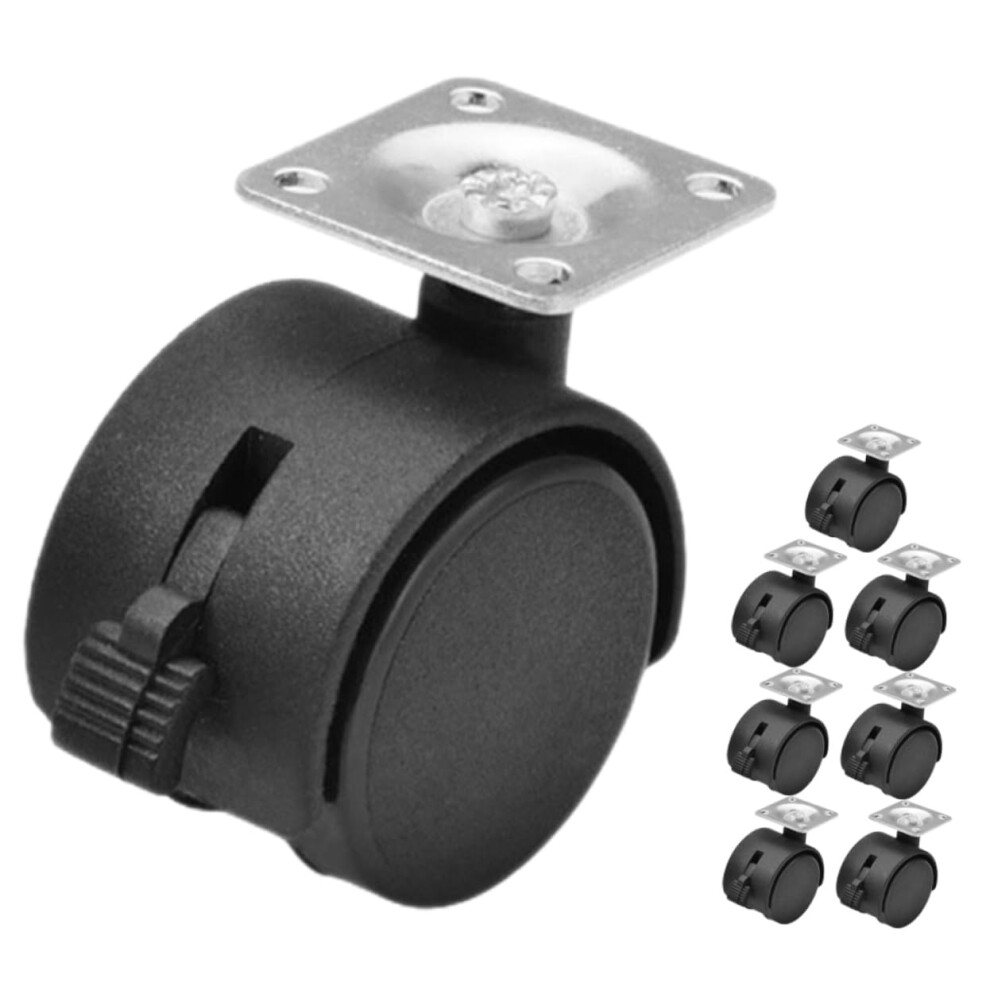 8Pcs Office Chair Wheels With Brakes, Smooth Rolling Replacement Casters For Desk Chairs 9164114146786